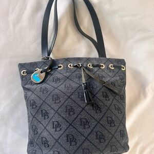 Dooney & Bourke Black and Gray Patterned Tote